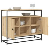 Dressoir 100x35x80 cm bewerkt hout sonoma eikenkleurig - thumbnail