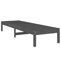 Ligstoel 199,5x60x74 cm massief grenenhout grijs - thumbnail
