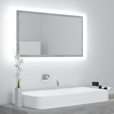 VidaXL Badkamerspiegel led 80x8,5x37 cm acryl betongrijs