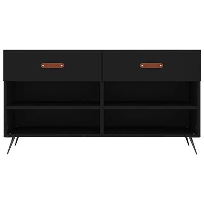 VidaXL Schoenenbank 102x35x55 cm bewerkt hout zwart