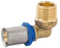 Kirchhoff messing overgangshoek 90°, blank, 20 mm x 3/4"et, persfitting voor meerlagenbuis - 988715355 - thumbnail