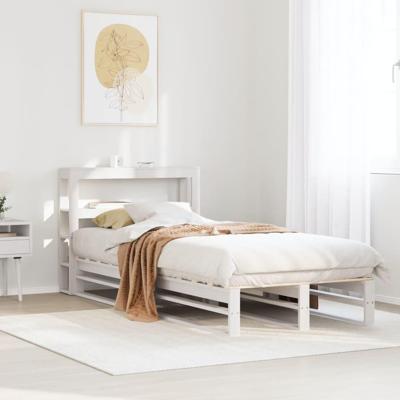 Bedframe zonder matras massief grenenhout wit 90x190 cm