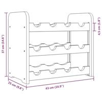 Wijnrek 43x25x37 cm massief grenenhout - thumbnail