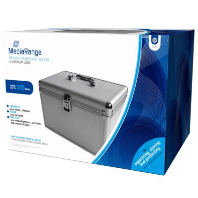 MediaRange CD-koffer 200 CDs/DVDs/Blu-rays Aluminium Zilver 1 stuk(s) (b x h x d) 30.1 x 18 x 19 cm BOX75