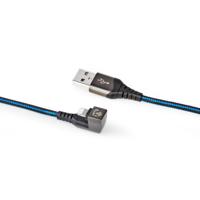Nedis GCTB39300AL10 Data- En Oplaadkabel Usb-a Male Naar Apple Lightning 8-pins Male 180°-aansluiting Voor Gaming 1,0 M Rond Gevlochten Zwart-blauw - thumbnail