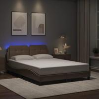 Bedframe met LED zonder matras "Zadar" cappuccino 140x200 cm - thumbnail