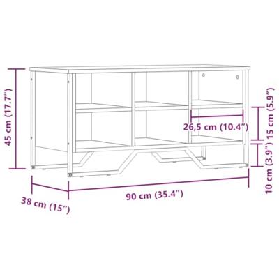 VidaXL Schoenenkast 90x38x45,5 cm bewerkt hout zwart