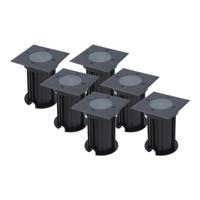 Set van 6 Ramsay LED Grondspots - Vierkant - Dimbaar - GU10 - Excl. Lichtbron - Tuinspot - Zwart - IP67 waterdicht - Overrijdbaar voor de Oprit, Tuin en Terras - thumbnail