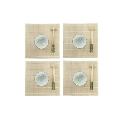 Sushi-set DKD Home Decor 14,5 x 14,5 x 31 cm Groen Keramiek Orientaals (16 Onderdelen)