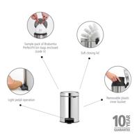 Brabantia Newicon Pedaalemmer 3L Brilliant Staal - thumbnail