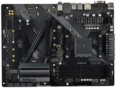 ASRock B450 PRO4 R2.0 (AM4) Moederbord Socket AMD AM4 Vormfactor ATX Moederbord chipset AMD® B450 ASRock B450 PRO4 R2.0 (AM4) Moederbord Socket AMD AM4 Vormfactor ATX Moederbord chipset AMD® B450