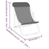 Strandstoelen 2 st textileen en gepoedercoat staal blauw - thumbnail
