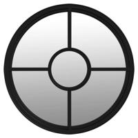 VidaXL Tuinspiegel rond 60x4 cm ijzer zwart - thumbnail