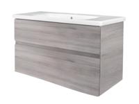 Badkamermeubel Best Design Quick-Greeploos 80x56x45cm Onderkast + Wastafel Grijs Eiken - thumbnail