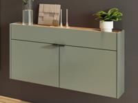 Wandkast AMEYA 2 deuren 1 lade 110 cm groen/navarra eik (horizontaal) - thumbnail