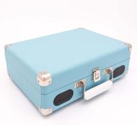 GPO SOHOBLU - Retro platenspeler - kofferplatenspeler - met ingebouwde speakers - lichtblauw - thumbnail
