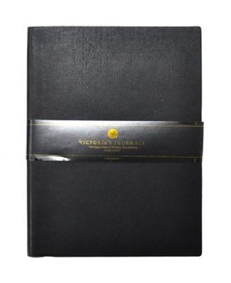 Verhaak notitieboek met bullets 15 x 21 cm papier/leer zwart