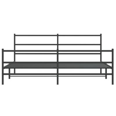 Bedframe met hoofd- en voeteneinde metaal zwart 183x213 cm