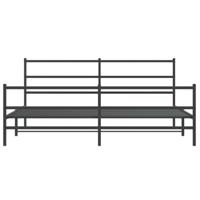 Bedframe met hoofd- en voeteneindemetaal zwart 183x213 cm - thumbnail