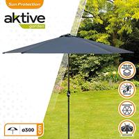 Parasol Aktive 300 x 245 x 300 cm Antraciet Ø 300 cm - thumbnail