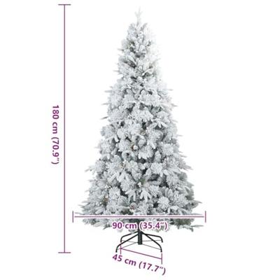 VidaXL Kunstmatige inklapbare kerstboom wit 180 cm pe en pvc