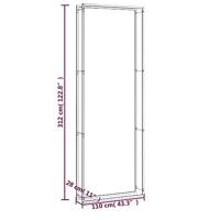 VidaXL Haardhoutrek 110x28x312 cm staal matzwart - thumbnail