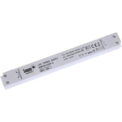 Dehner Elektronik SNP30-12VF-2 LED-transformator Constante spanning 30 W 0 - 2.5 A 12 V/DC Niet dimbaar, Montage op ontvlambare oppervlakken, Geschikt voor