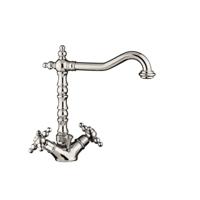 Wastafelkraan Sanimex Giulini Opbouw Retro Model Tweegreeps Kruisgreep Draaibare Uitloop Met Pop-Up Chroom Sanimex - thumbnail