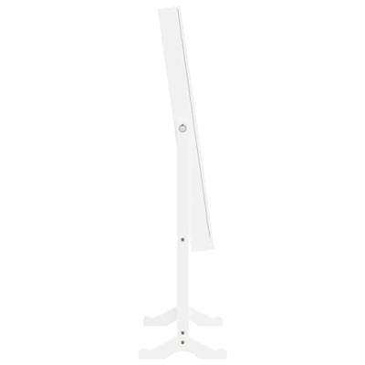 VidaXL Sieradenkast met spiegel met led-verlichting vrijstaand wit
