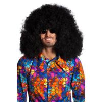 Pruik giga afro zwart - thumbnail