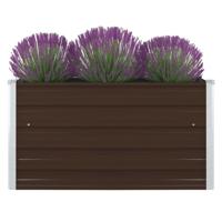 VidaXL Plantenbak verhoogd 100x100x45 cm gegalvaniseerd staal bruin - thumbnail