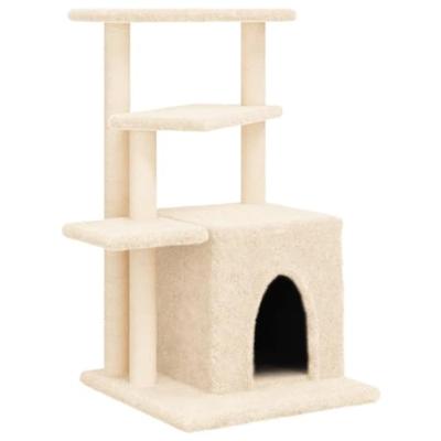 Kattenmeubel met sisal krabpalen 83,5 cm crmekleurig
