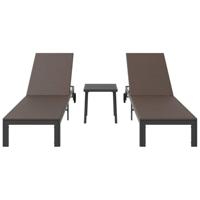 Ligstoel met kussen 2 pcs Bruin 40 x 39 x 40.5cm poly rattan - thumbnail