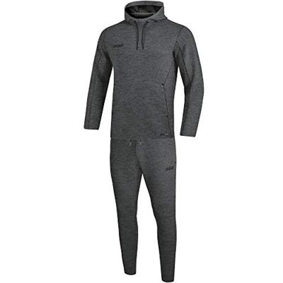 JAKO M9629 Joggingpak Met Sweaterkap Premium Basics - Antraciet Gemeleerd - XL