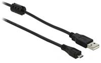 Delock 82335 USB-kabel USB 2.0 USB-A stekker, USB-micro-B stekker 2.00 m Zwart - thumbnail