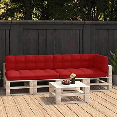 VidaXL Palletkussens 5 st stof rood