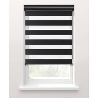 Duo rolgordijn Larisa lichtdoorlatend - zwart (15049) - Leen Bakker