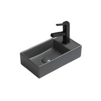 Fontein Sanilux Juice 40x22x10 CM Keramiek Mat Zwart (Niet vrij hangbaar) - thumbnail