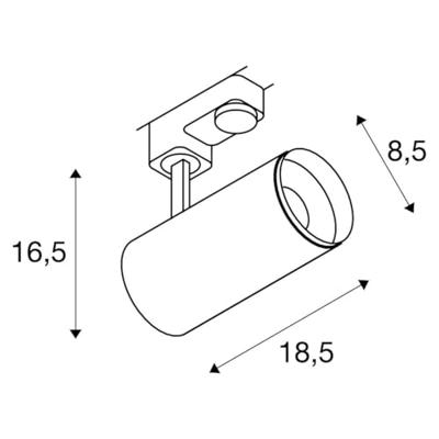 SLV NUMINOS M 1004191 LED-railspot 3-fasig LED vast ingebouwd 17.5 W Wit SLV NUMINOS M 1004191 LED-railspot 3-fasig LED vast ingebouwd 17.5 W Wit
