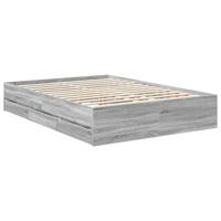 Bedframe met lade Grijze Sonoma 140 x 190 cm Geconstrueerd hout - thumbnail