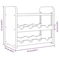 Wijnrek met bovenblad 43x25x37 cm massief grenenhout - thumbnail