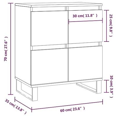 Dressoir 60x35x70 cm bewerkt hout gerookt eikenkleurig