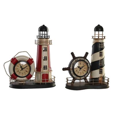 Tafelklok DKD Home Decor Zwart Rood Koplamp Vintage (2 Stuks) Tafelklok DKD Home Decor Zwart Rood Koplamp Vintage (2 Stuks)