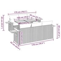 7-delige Loungeset met kussens poly rattan acacia beige - thumbnail