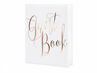 Gastenboek wit rose gold letters - thumbnail