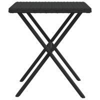 Ligbedden 2 st met tafel poly rattan zwart - thumbnail