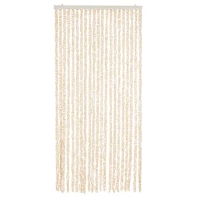 VidaXL Vliegengordijn 90x200 cm chenille beige en wit