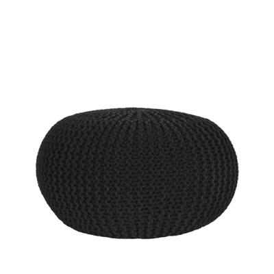 LABEL51 Poef 'Knitted', 70 x 35cm, kleur Zwart LABEL51 Poef 'Knitted', 70 x 35cm, kleur Zwart