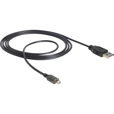 DeLOCK usb-a > micro-usb-b met led kabel (zwart, 1,5 meter)