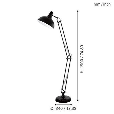 Eglo Design vloer leeslampBorgillo zwart - 94698
